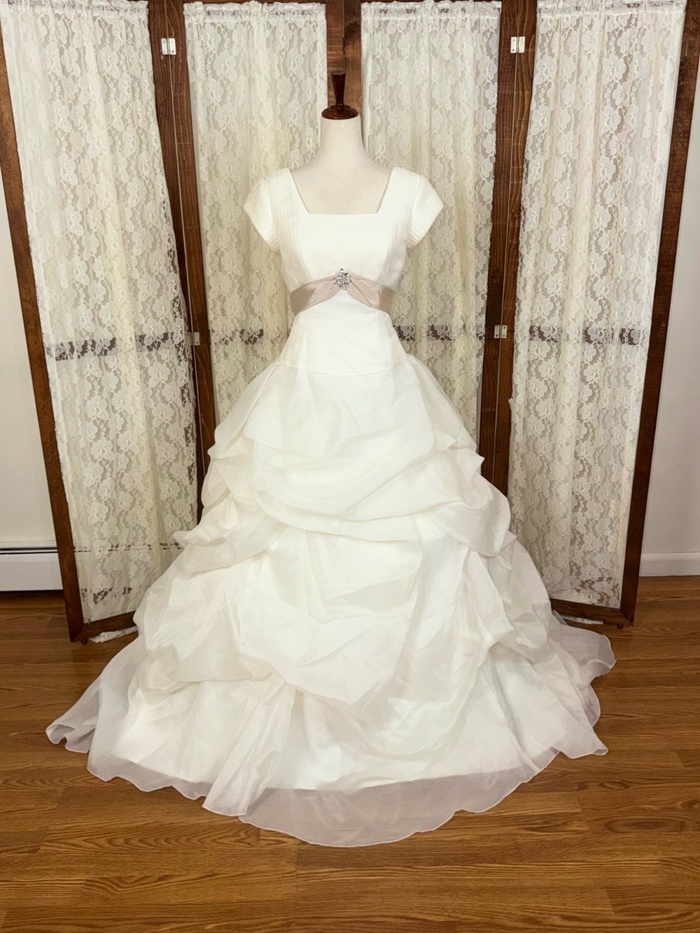 Stunning Bridal Designs Draped Organza Wedding Gown